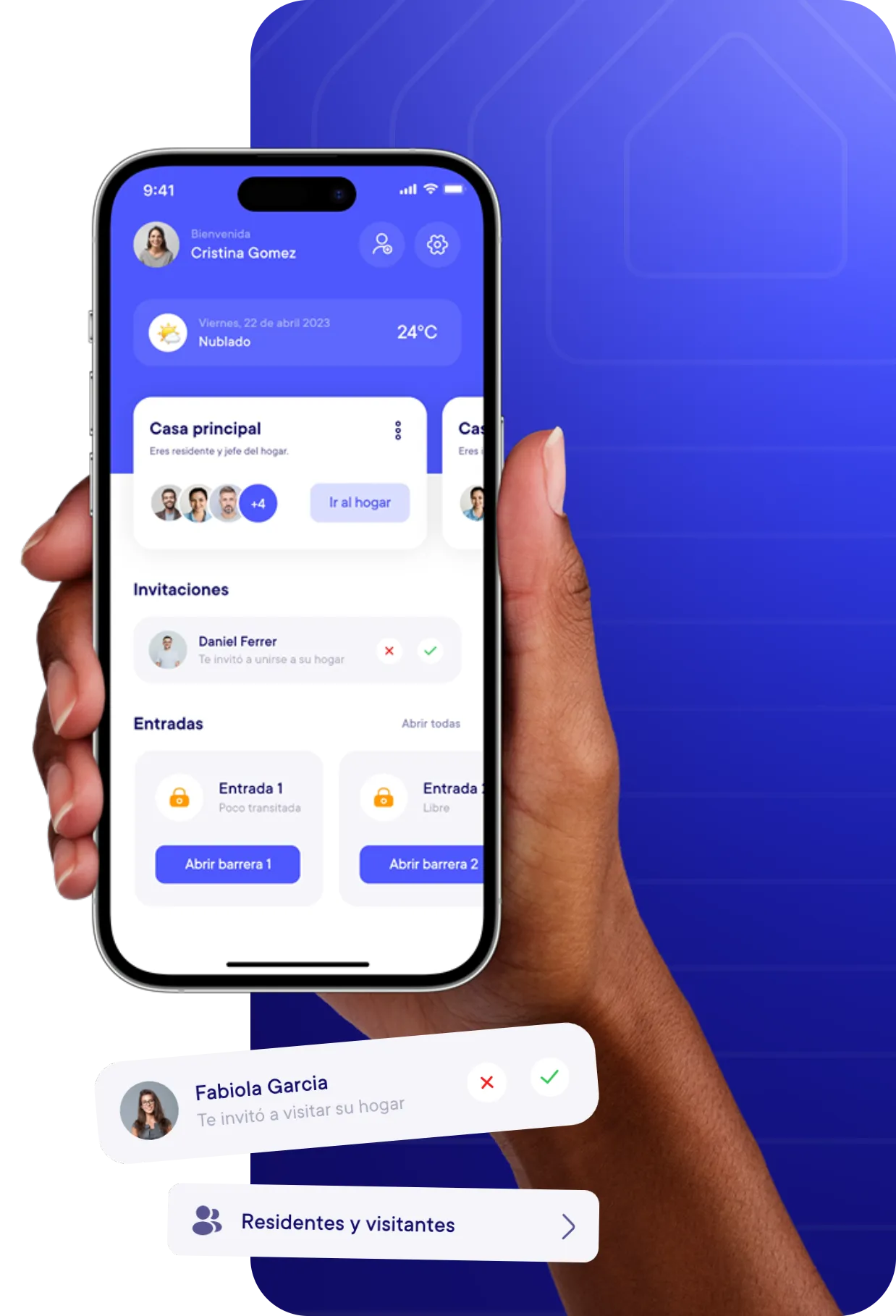 App RingM para abrir el portón desde el celular